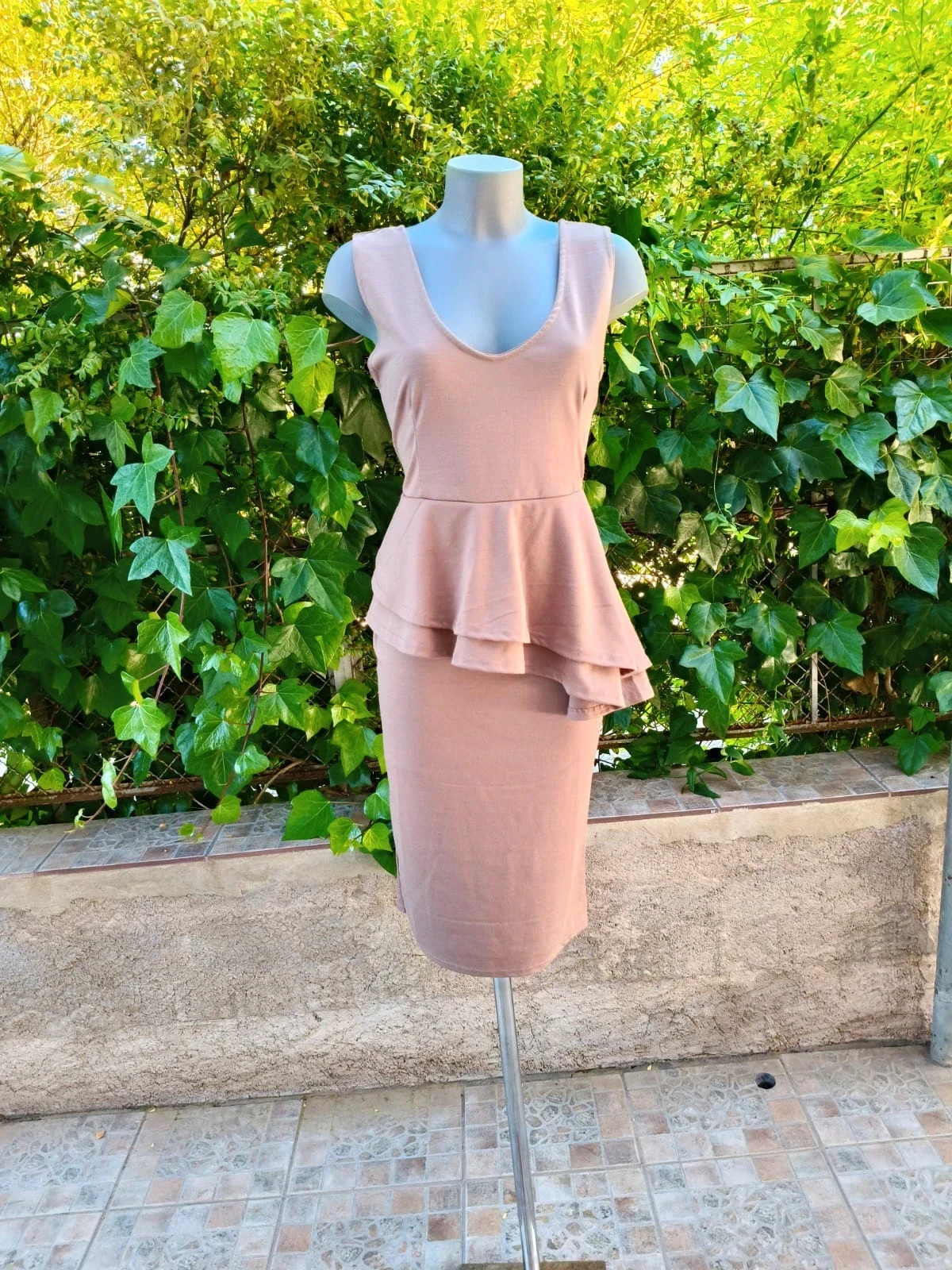 Vestido de Tubo con Volante Peplum – Elegante y Sofisticado 🌈 – Style – taille XL / 42 / 14