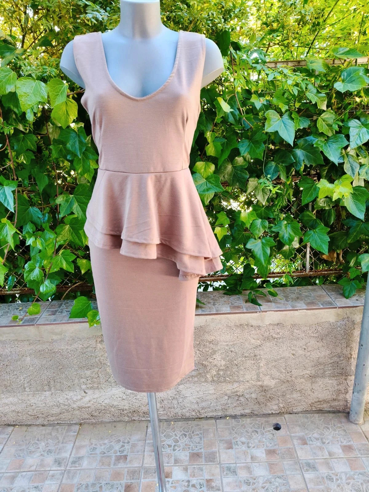 Vestido de Tubo con Volante Peplum – Elegante y Sofisticado 🌈 – Style – taille XL / 42 / 14 3