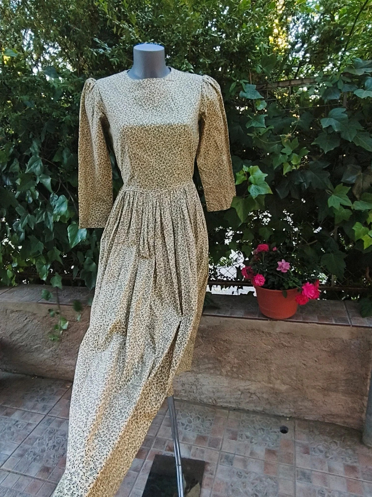Precioso Vestido Midi/Maxi Vintage con Estampado Floral 🌸