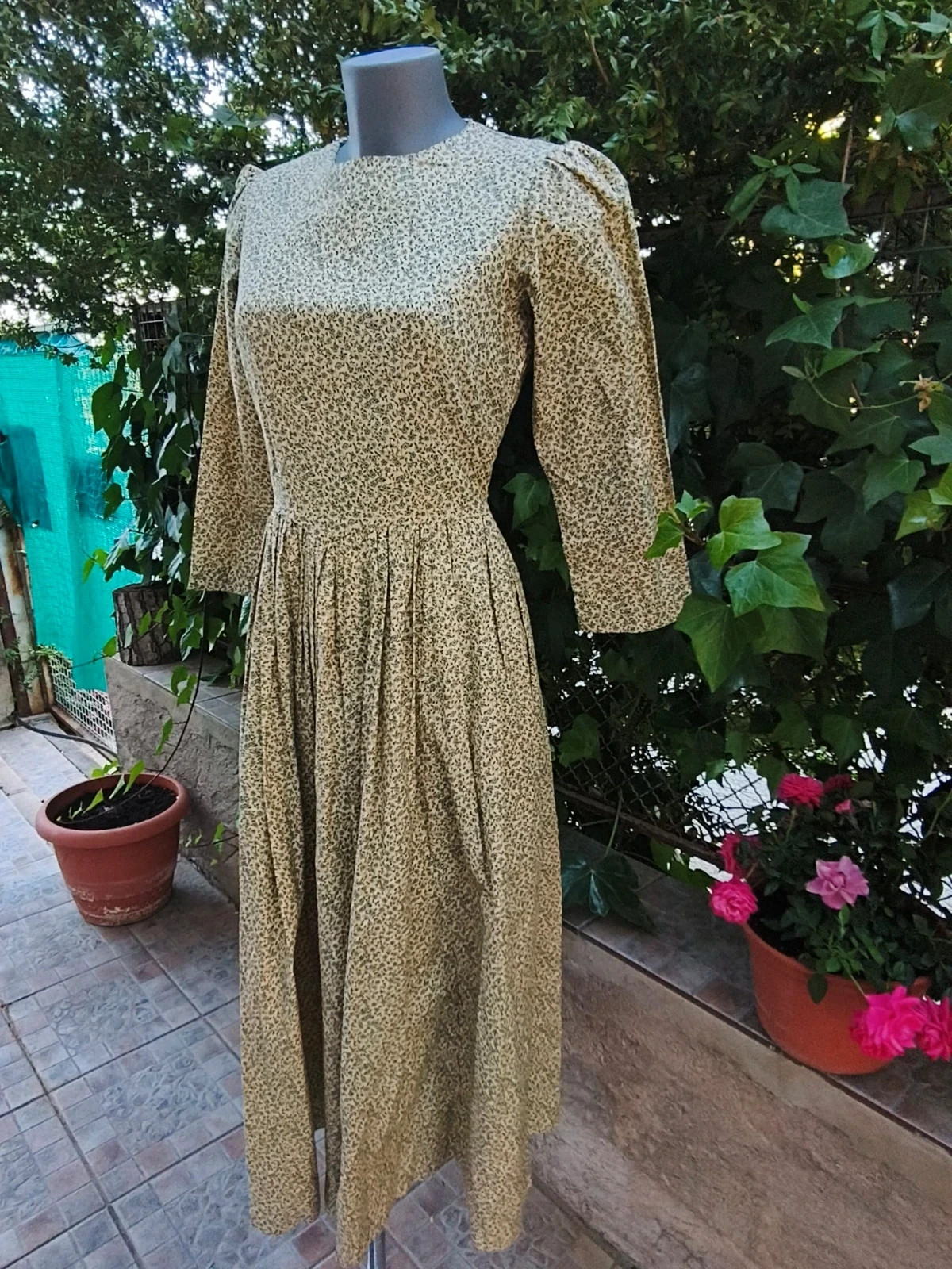 Precioso Vestido Midi/Maxi Vintage con Estampado Floral 🌸 – Boutique Bohéme – taille S / 36 / 8 5