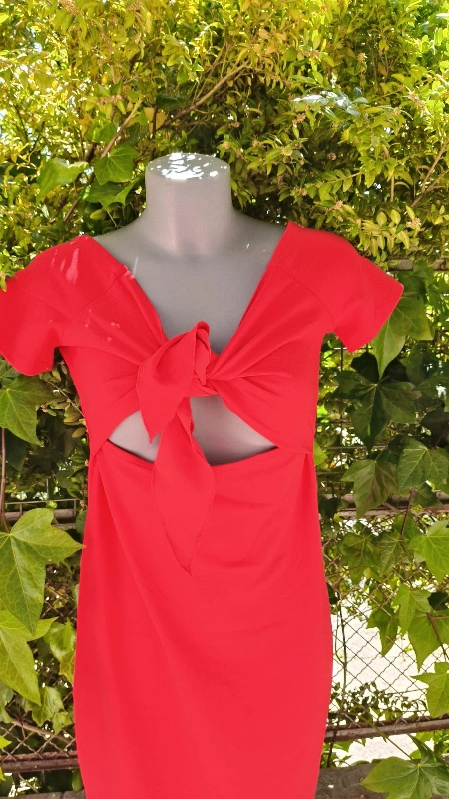Vestido Rojo con Nudo y Cut-out - Zara 🌈 – Zara – taille L / 40 / 12 3