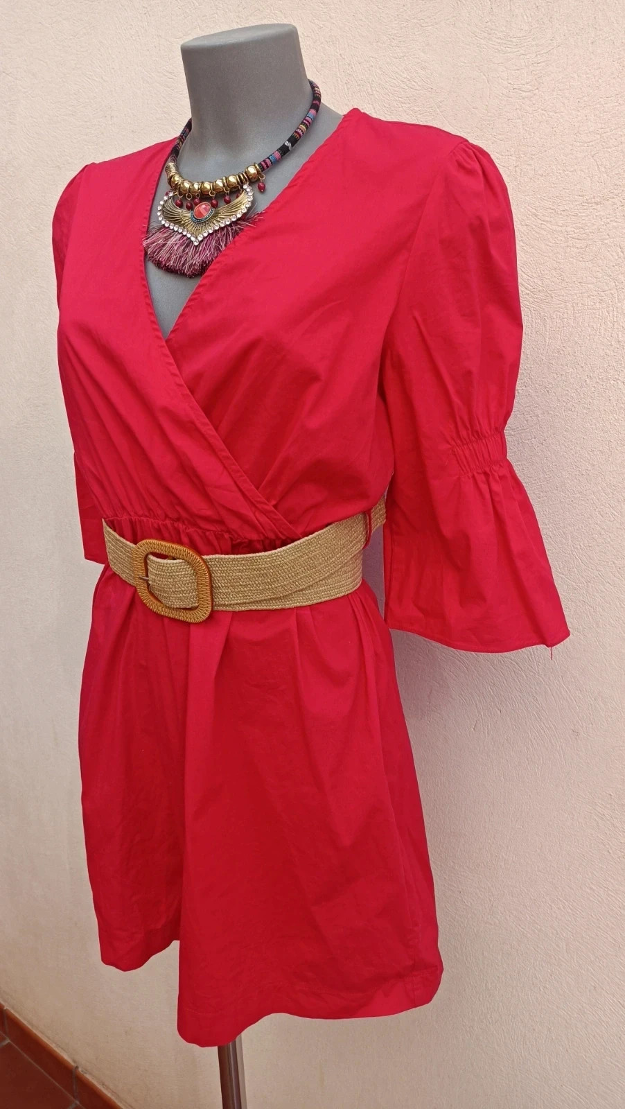 Vestido Rojo Cruzado - Estilo Boho Chic 🌈 – L&M – taille M / 38 / 10 2