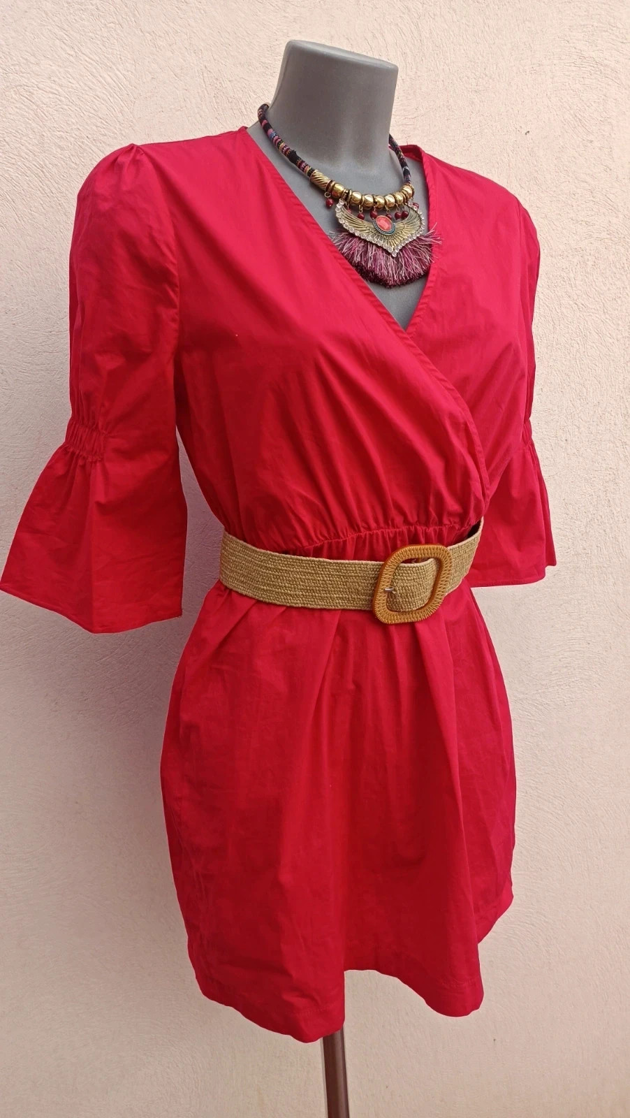 Vestido Rojo Cruzado - Estilo Boho Chic 🌈 – L&M – taille M / 38 / 10 3