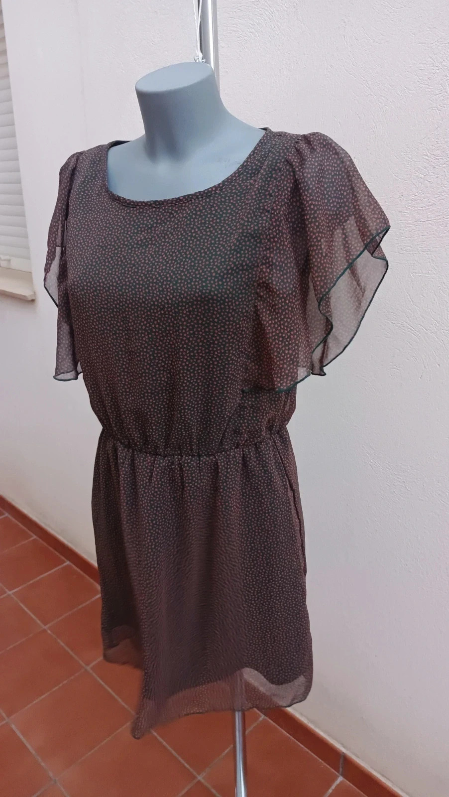 Vestido corto ICHI - Verde oscuro con lunares teja - Talla S 🌈 – ICHI – taille S / 36 / 8 5