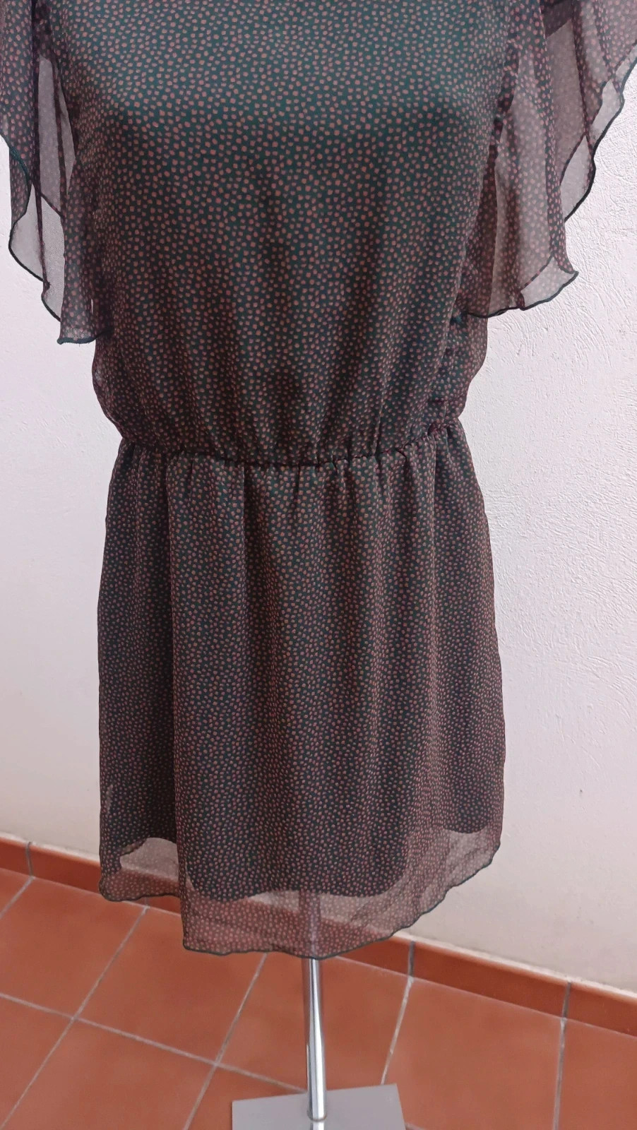 Vestido corto ICHI - Verde oscuro con lunares teja - Talla S 🌈 – ICHI – taille S / 36 / 8 3