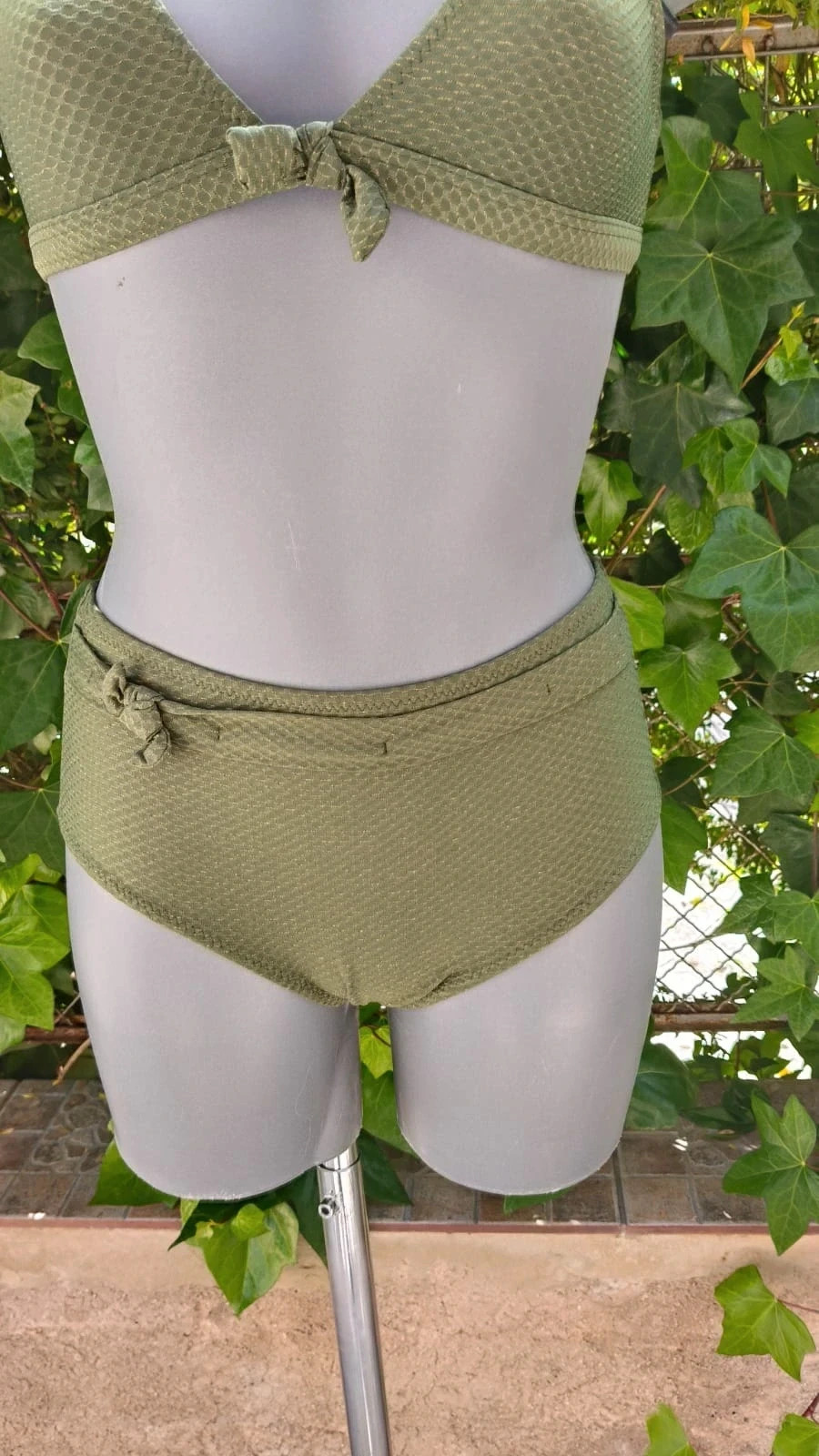 Bikini verde oliva texturizado - Talla XS – Summer – taille XS / 34 / 6 3