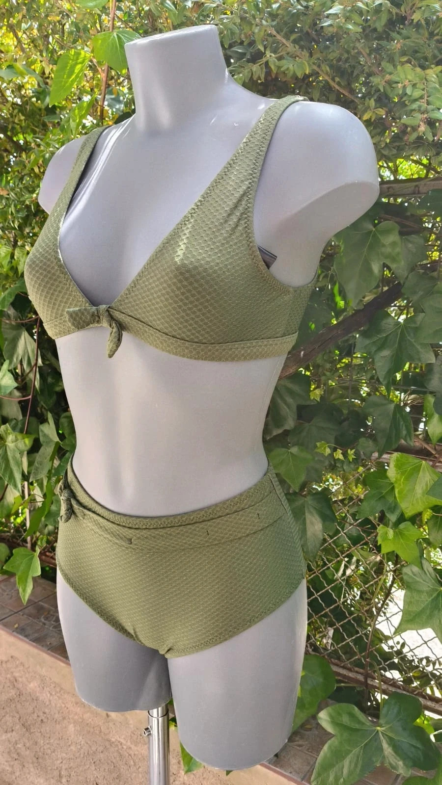 Bikini verde oliva texturizado - Talla XS – Summer – taille XS / 34 / 6 4