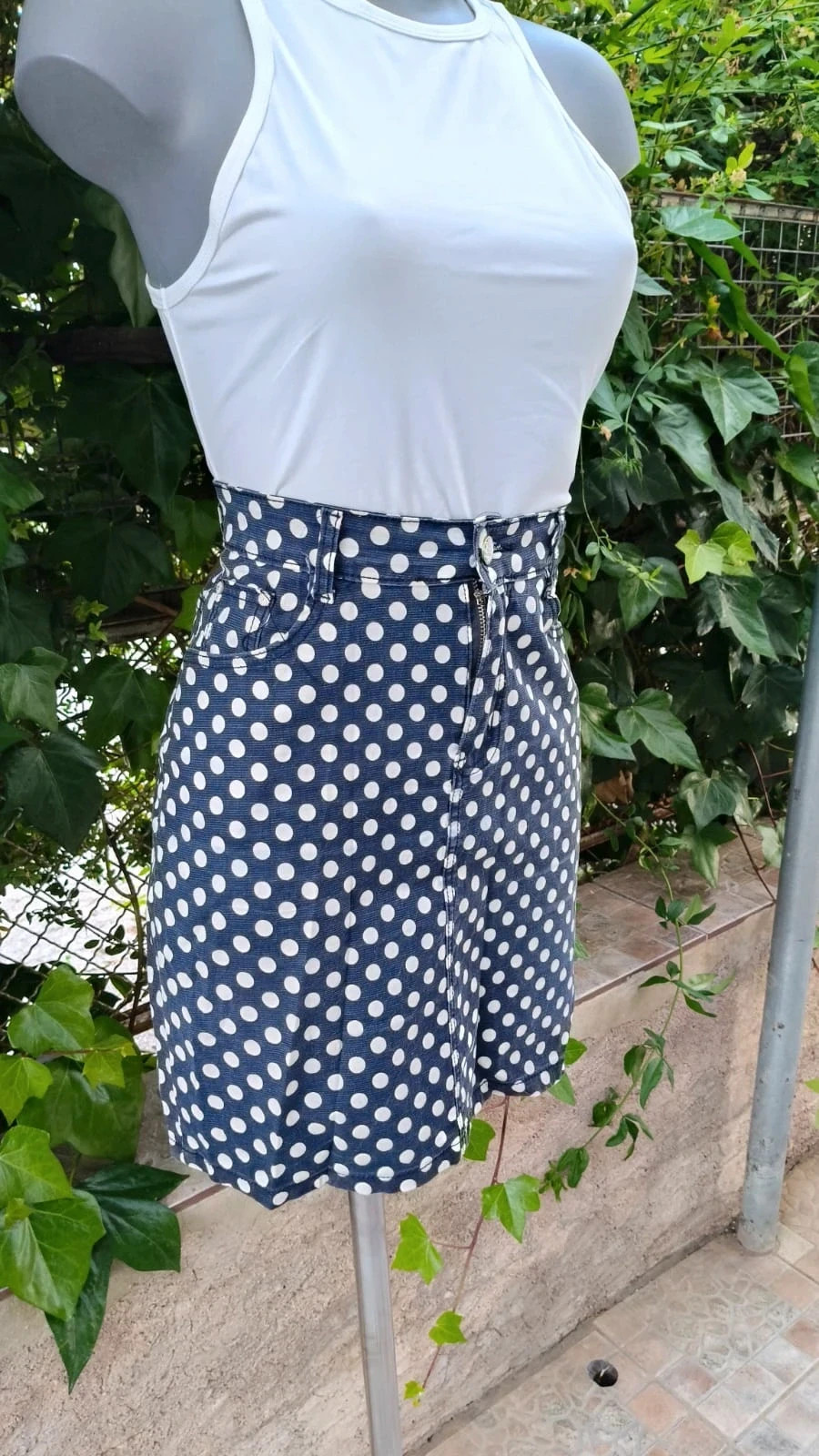Falda Vaquera de Lunares Retro - Talla 38-40 - Estilo 50s/60s 🌈 – Vintage Boutique – taille M / 38 / 10 2