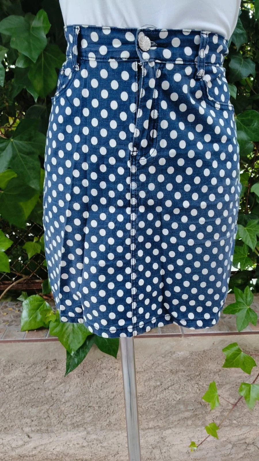 Falda Vaquera de Lunares Retro - Talla 38-40 - Estilo 50s/60s 🌈 – Vintage Boutique – taille M / 38 / 10 5