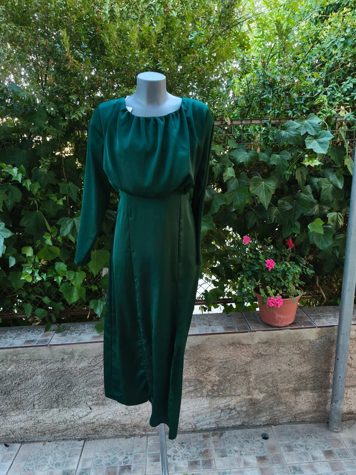 Vestido midi verde oscuro 🌈
