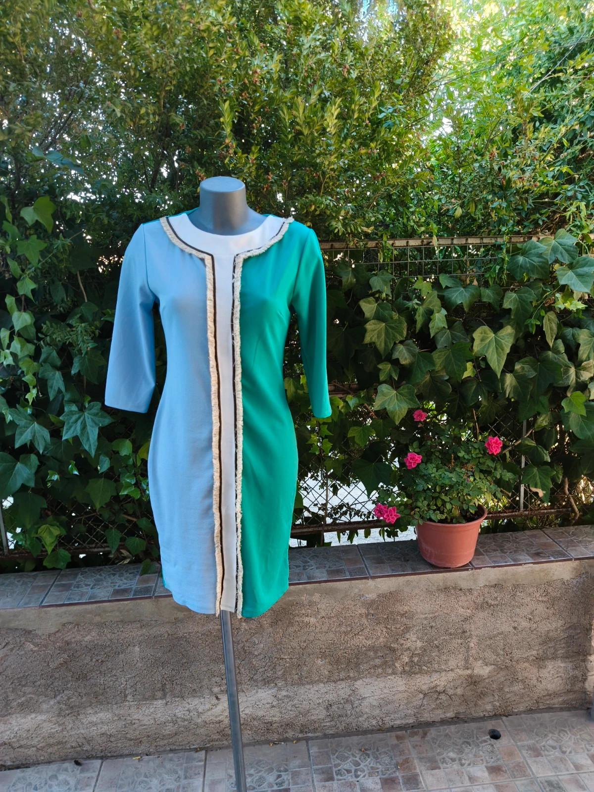 Vestido bicolor azul y verde 💚