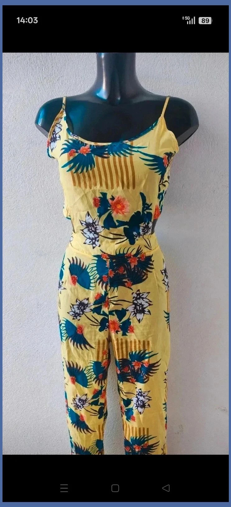 Mono largo floral amarillo 🌈 – Tropical – taille S / 36 / 8 3