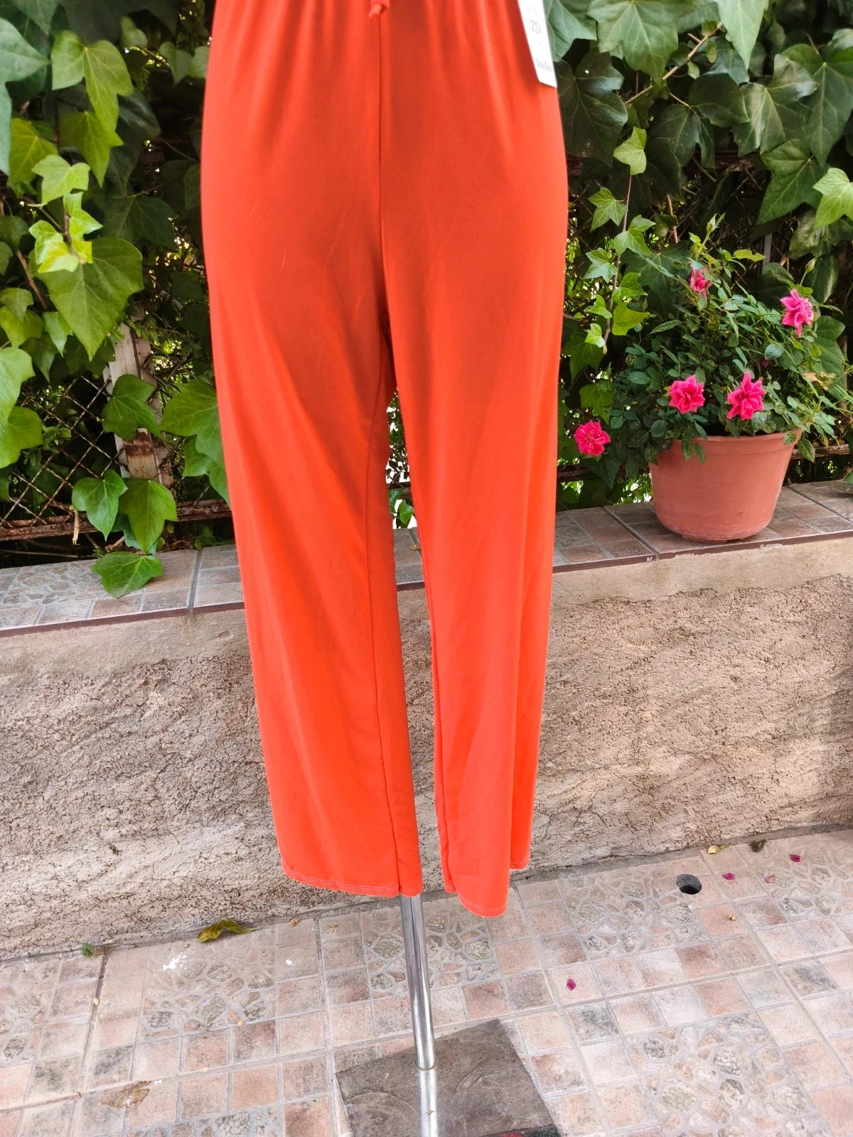 Pantalón Ancho Fluido Naranja 🍊 – Moda Zhou – taille L / 40 / 12 3