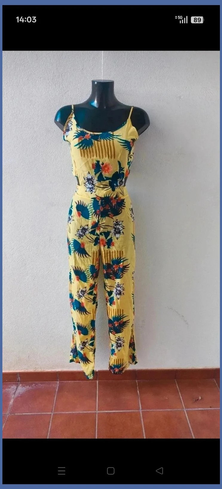 Mono largo floral amarillo 🌈 – Tropical – taille S / 36 / 8 2