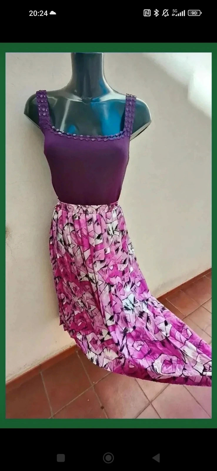 Falda MIDI plisada – Hermann Lange – taille L / 40 / 12 3