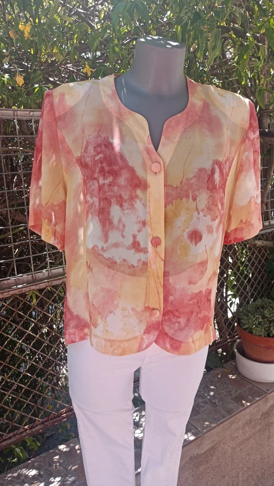 Blusa Vintage Estampado Acuarela - Talla L 🌈 – Vintage Boutique – taille L / 40 / 12 2