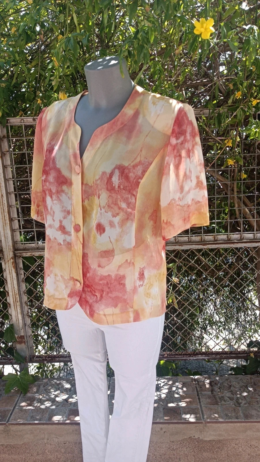 Blusa Vintage Estampado Acuarela - Talla L 🌈 – Vintage Boutique – taille L / 40 / 12 3