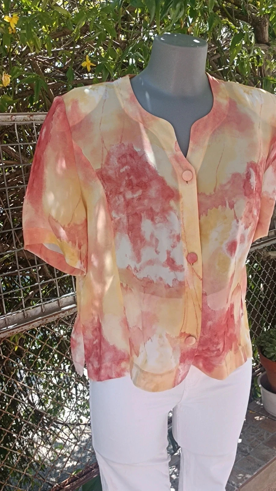 Blusa Vintage Estampado Acuarela - Talla L 🌈 – Vintage Boutique – taille L / 40 / 12 5