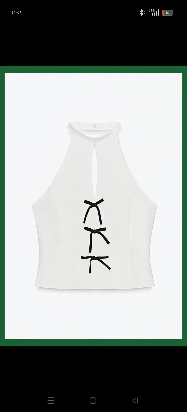 Top halter blanco con lazos negros Zara 🌈 – Zara – taille XS / 34 / 6 2