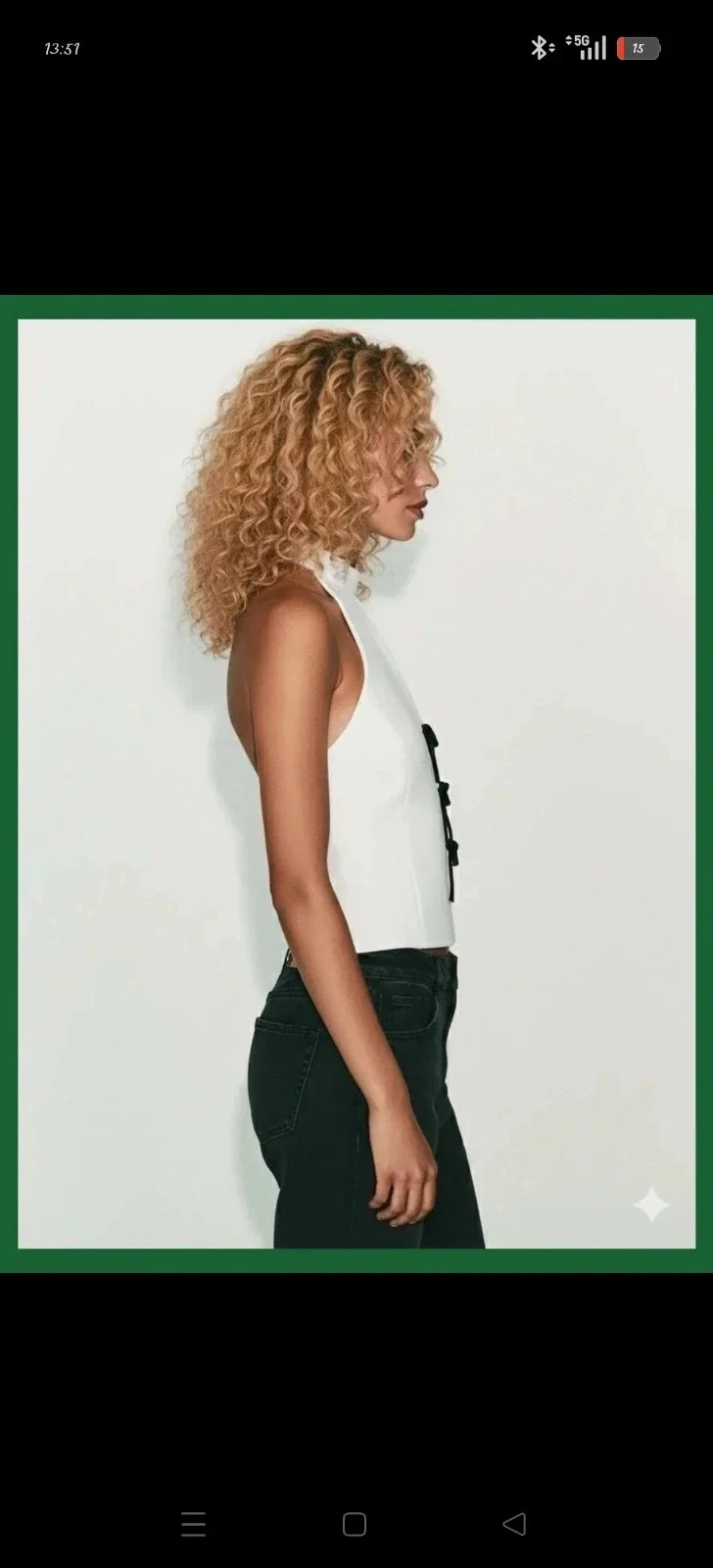 Top halter blanco con lazos negros Zara 🌈 – Zara – taille XS / 34 / 6 4