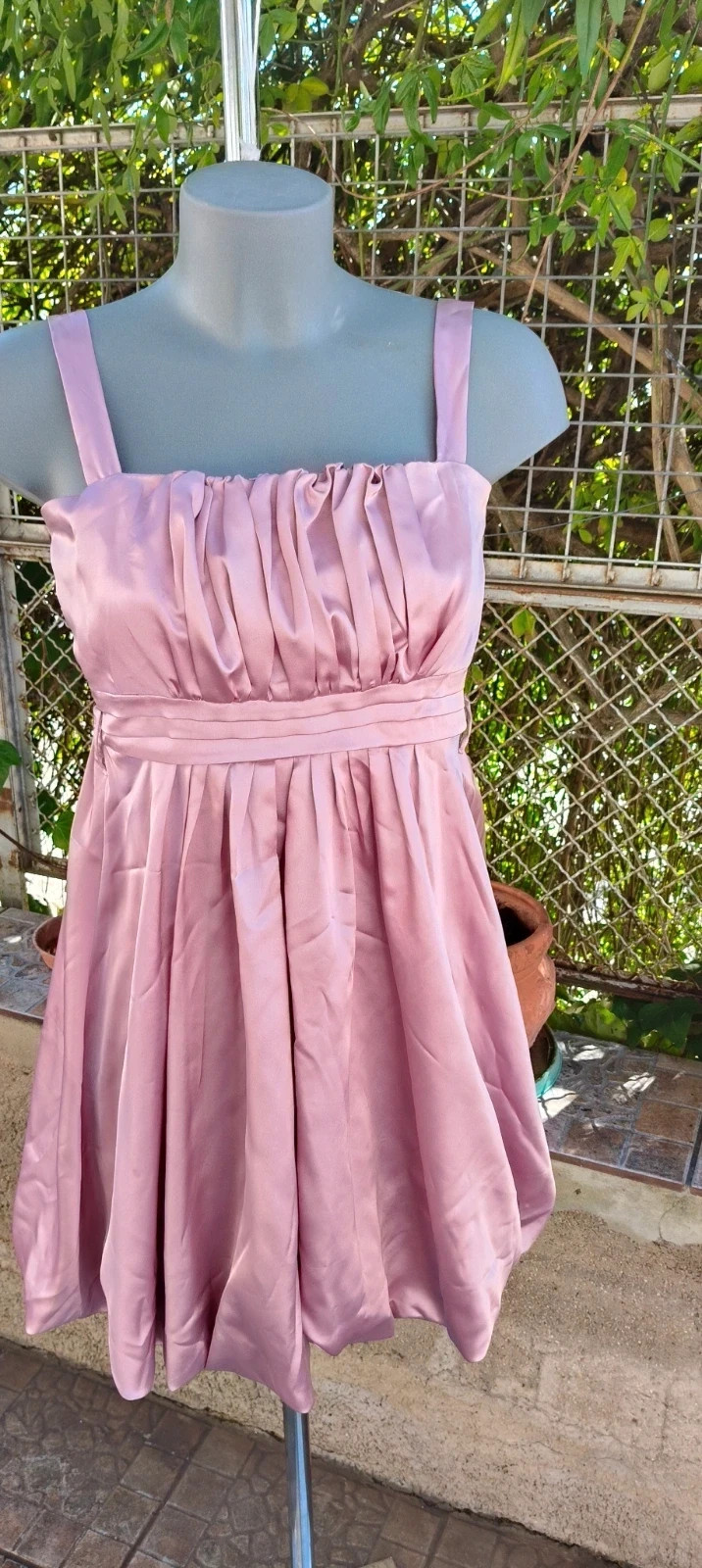 Vestido de fiesta satén rosa palo - Talle ajustable 🌈 – Cerezas – taille M / 38 / 10 2