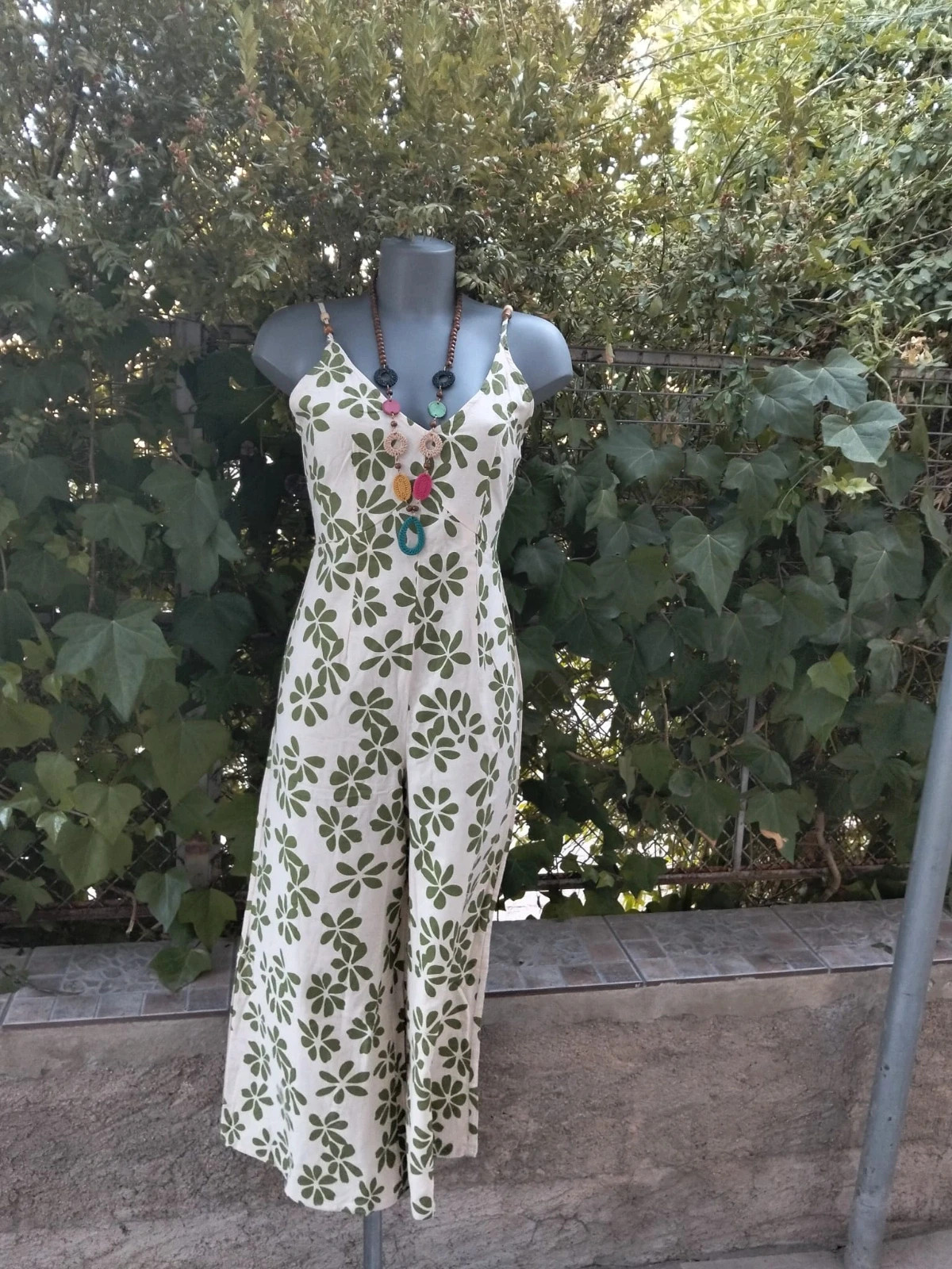Monos largo estampado floral verde Armonías talla S 🌈