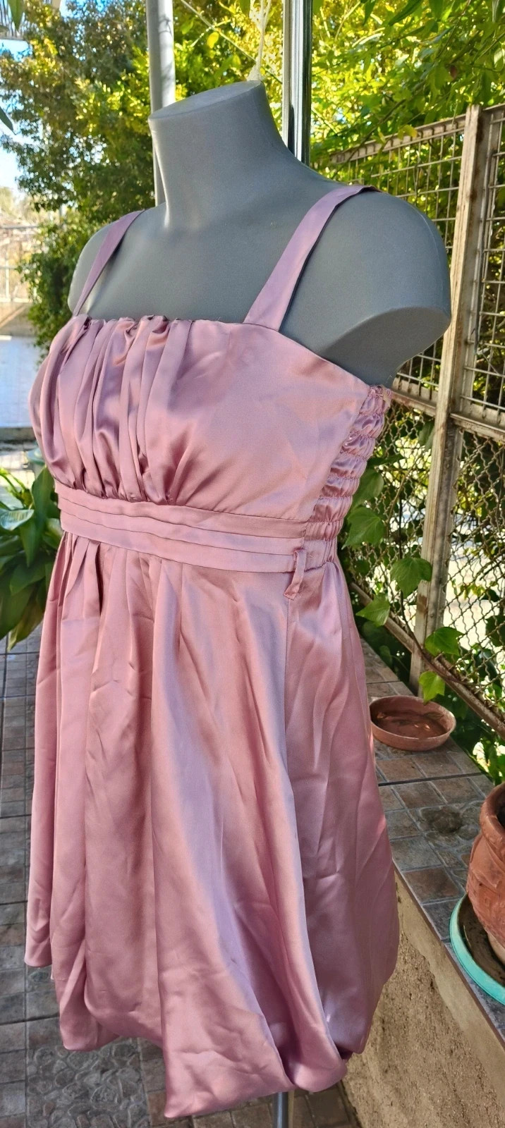 Vestido de fiesta satén rosa palo - Talle ajustable 🌈 – Cerezas – taille M / 38 / 10 4