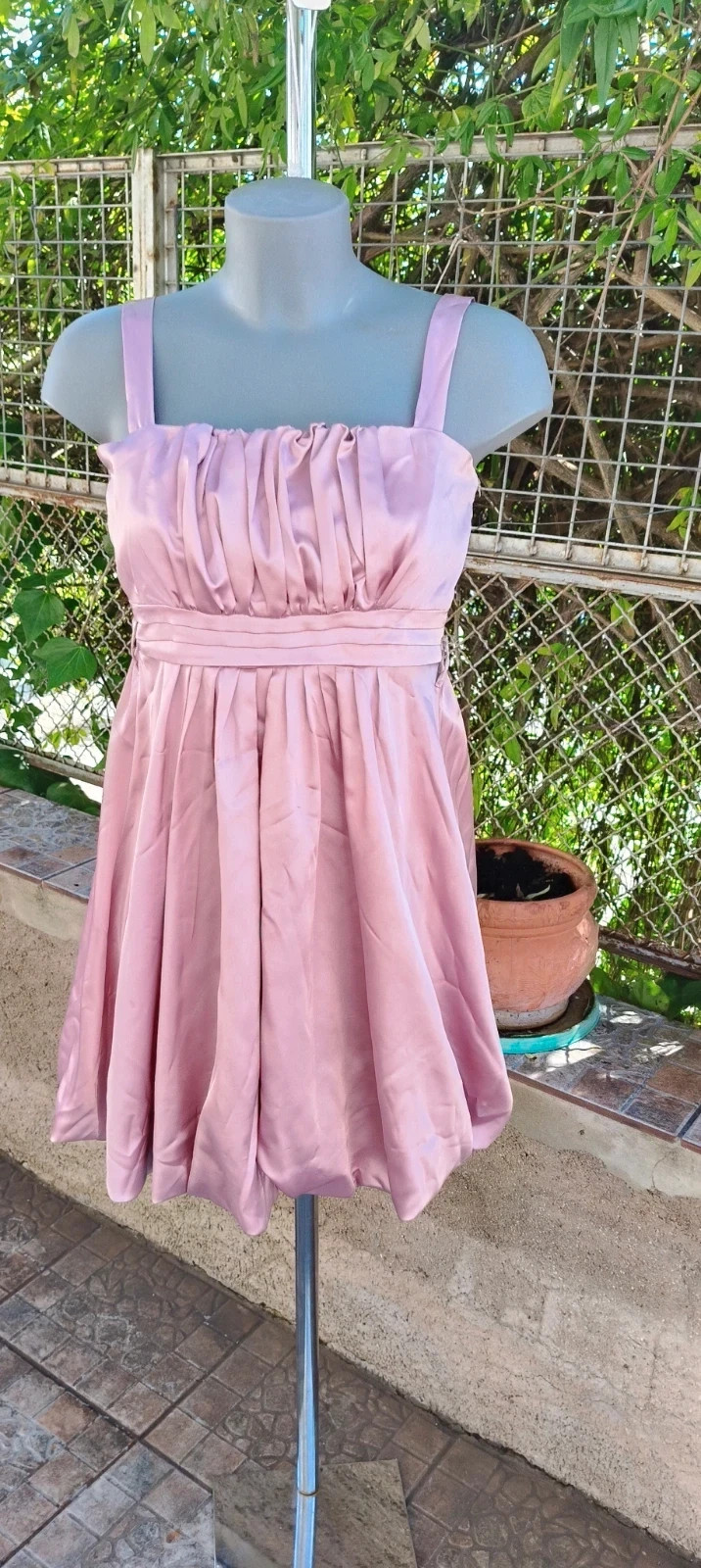 Vestido de fiesta satén rosa palo - Talle ajustable 🌈