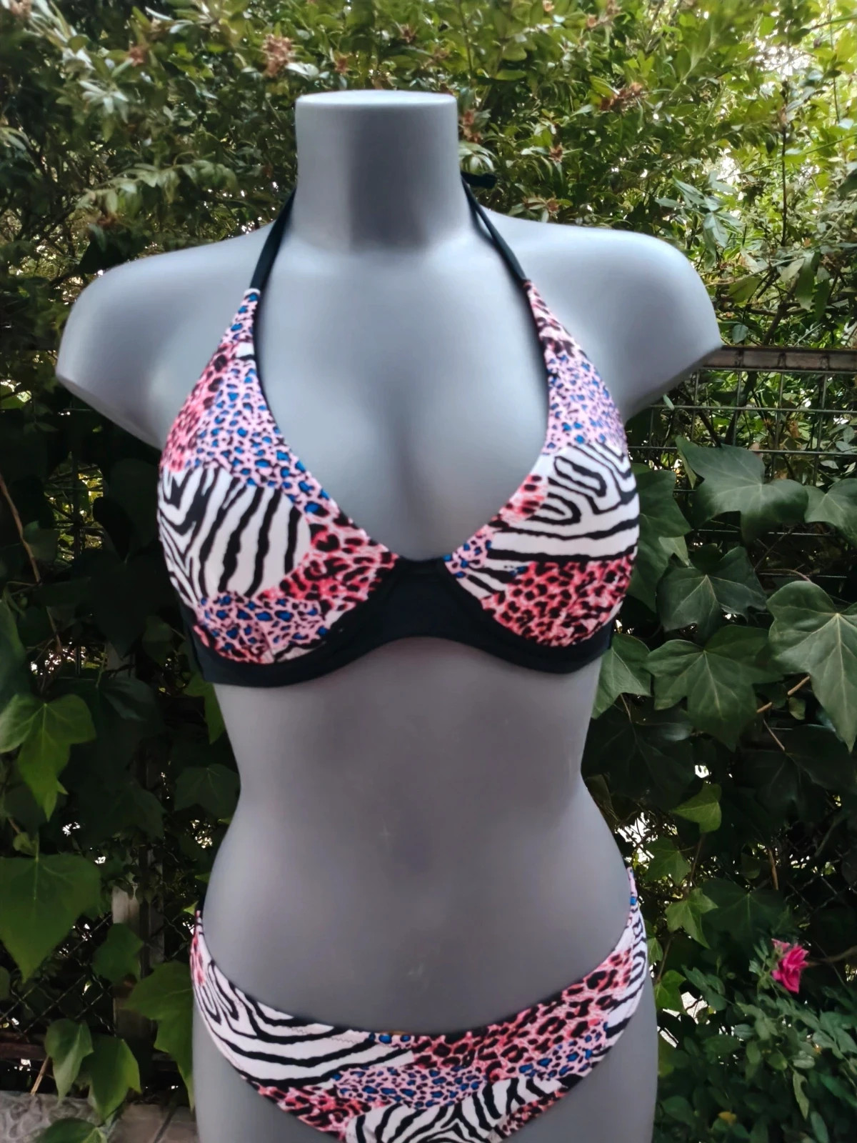 Bikini Estampado Animal Print Leopardo y Cebra 🌈 – Marine – taille L / 40 / 12 2