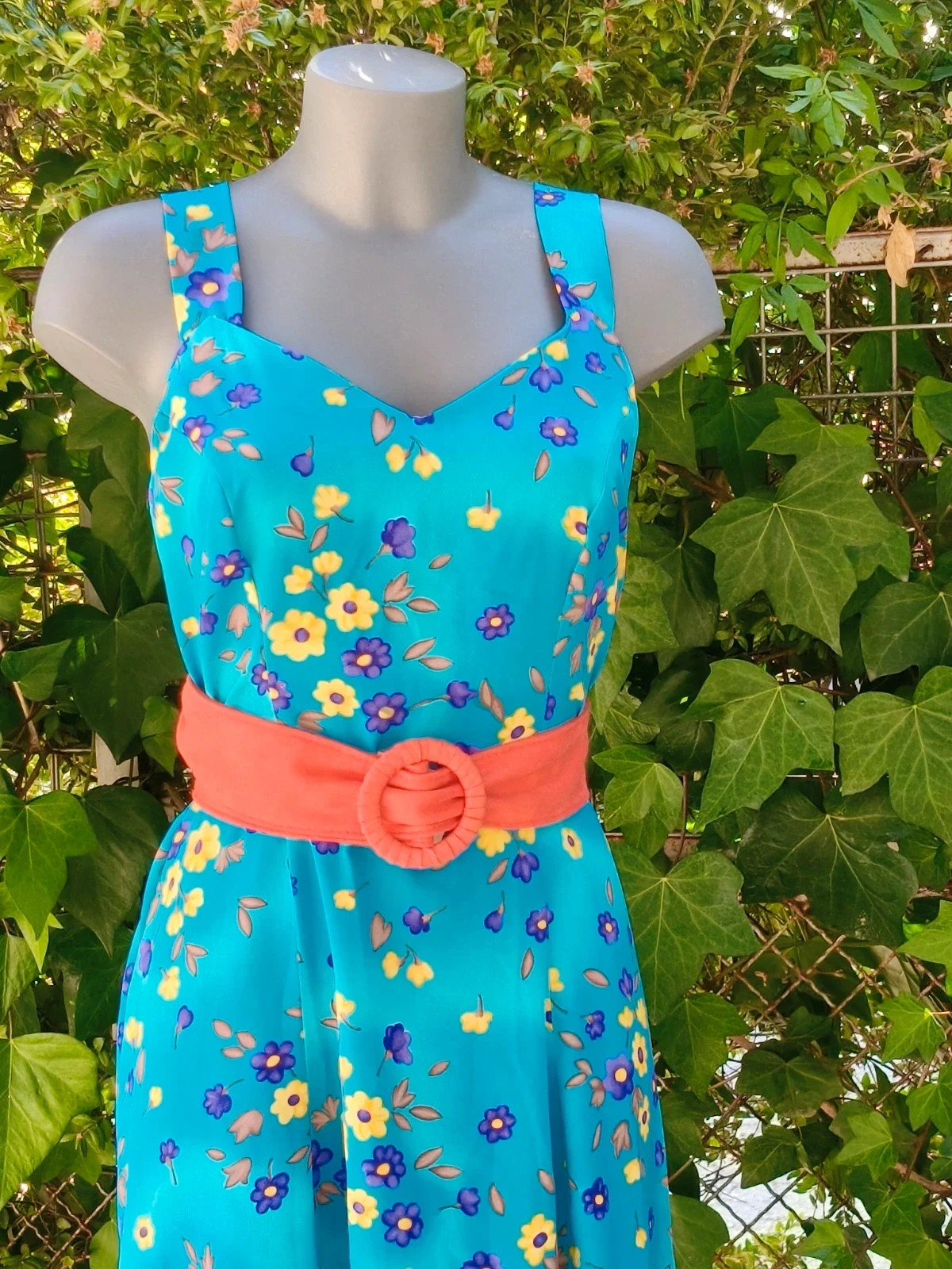 Vestido Floral Azul con Escote en V - Olga Rovira 🌈 – Olga Rovira – taille L / 40 / 12 4