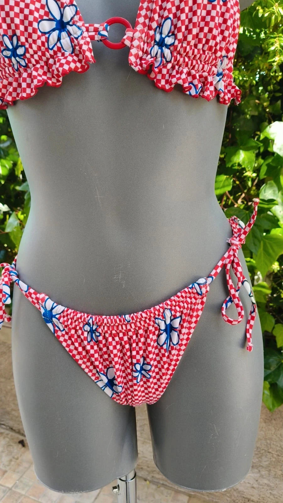 Bikini Estampado Floral y Rojo - Talla M – Summer – taille M / 38 / 10 5