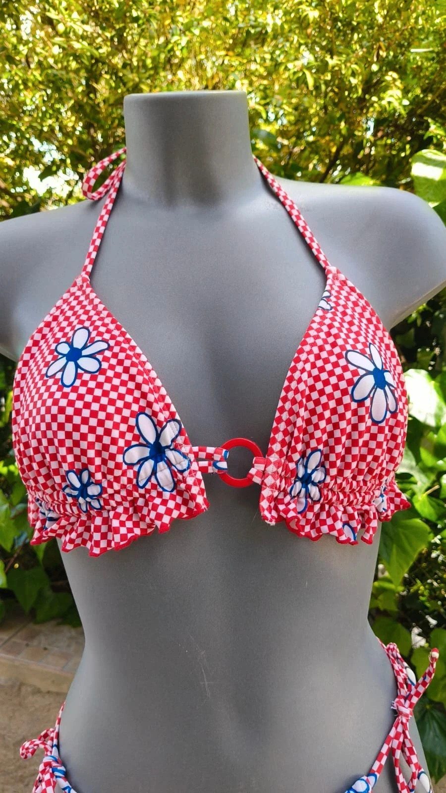 Bikini Estampado Floral y Rojo - Talla M – Summer – taille M / 38 / 10 4