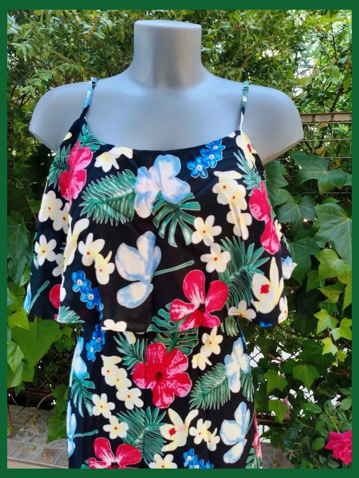 Vestido Playero Tropical con Volante – Talla L/XL 🌈 – Red Queen – taille L / 40 / 12 4