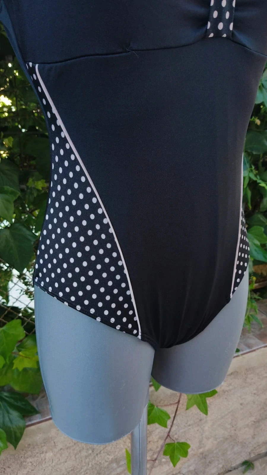 Bañador Negro Retro con Topos (Polka Dots) - Efecto Cintura 🌈 – Vintage Dressing – taille M / 38 / 10 5