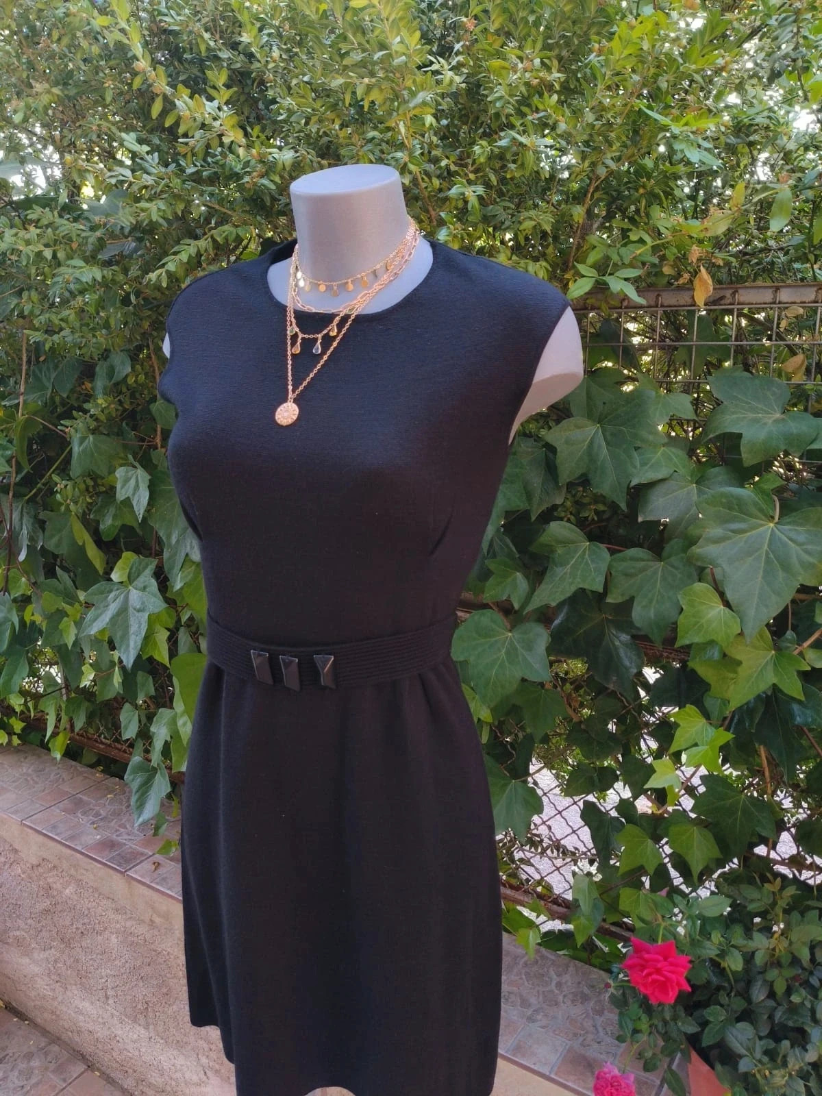Vestido Cortefiel Negro con Cinturón – Talla S 🌈 – Cortefiel – taille S / 36 / 8 2