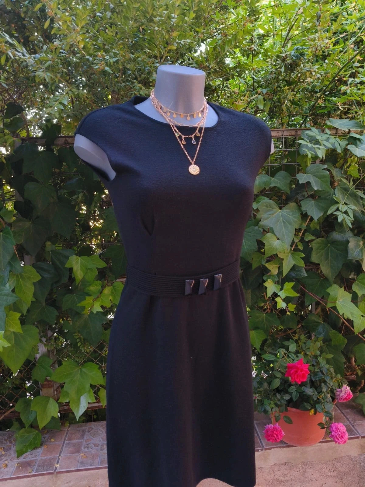 Vestido Cortefiel Negro con Cinturón – Talla S 🌈 – Cortefiel – taille S / 36 / 8 3