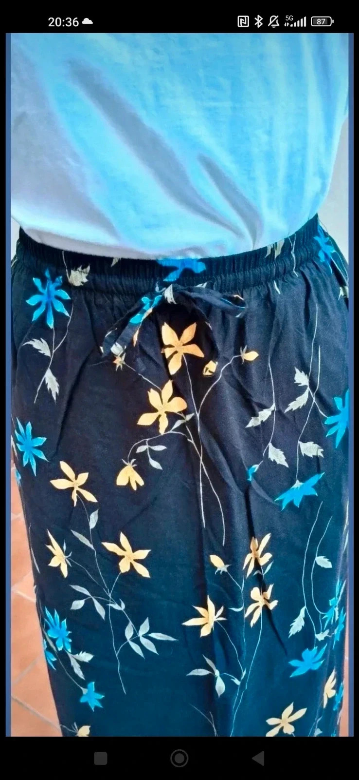 Falda Larga Azul Marino con Estampado Floral - Sag Harbor Woman (Talla Plus / 1X) 🌈 – SAG HARBOR – taille XXL / 44 / 16 5
