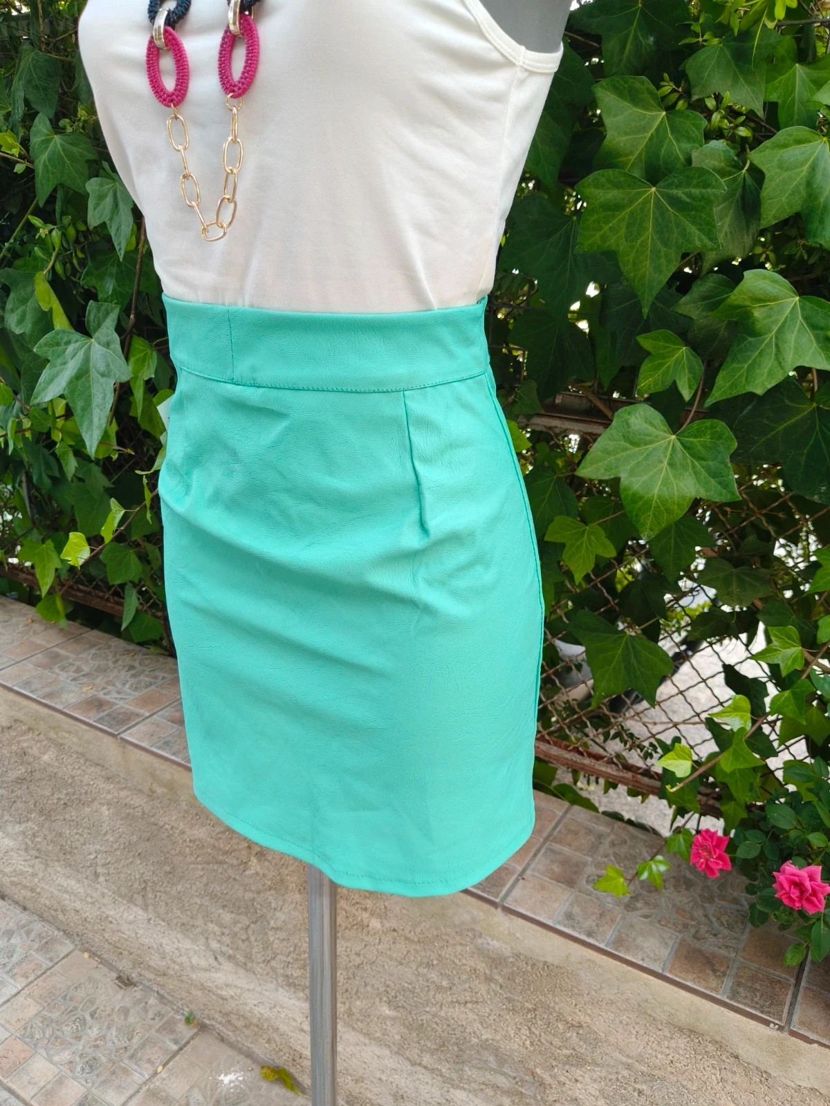 Mono falda verde agua polipiel 🌈 – La Boutique – taille L / 40 / 12 3