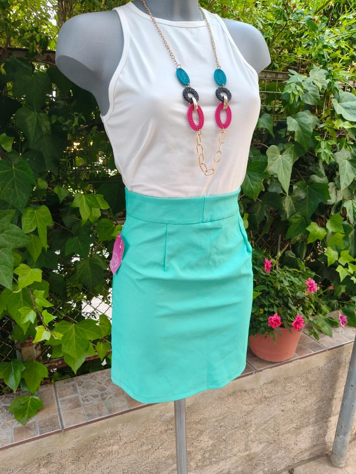 Mono falda verde agua polipiel 🌈 – La Boutique – taille L / 40 / 12 2