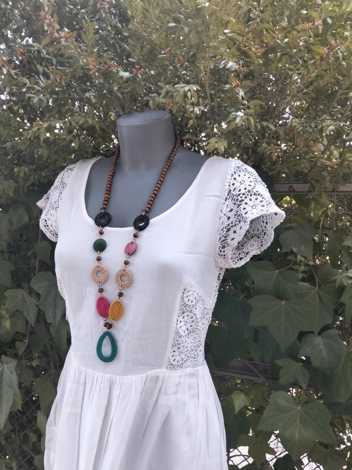 Vestido blanco con encaje y espalda escotada 🌈 – Mademoiselle R – taille M / 38 / 10 3