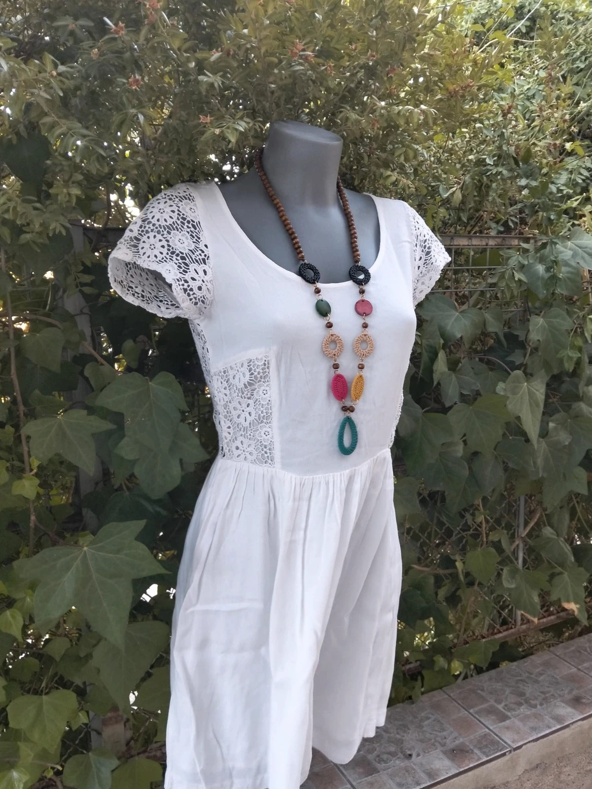 Vestido blanco con encaje y espalda escotada 🌈 – Mademoiselle R – taille M / 38 / 10 2