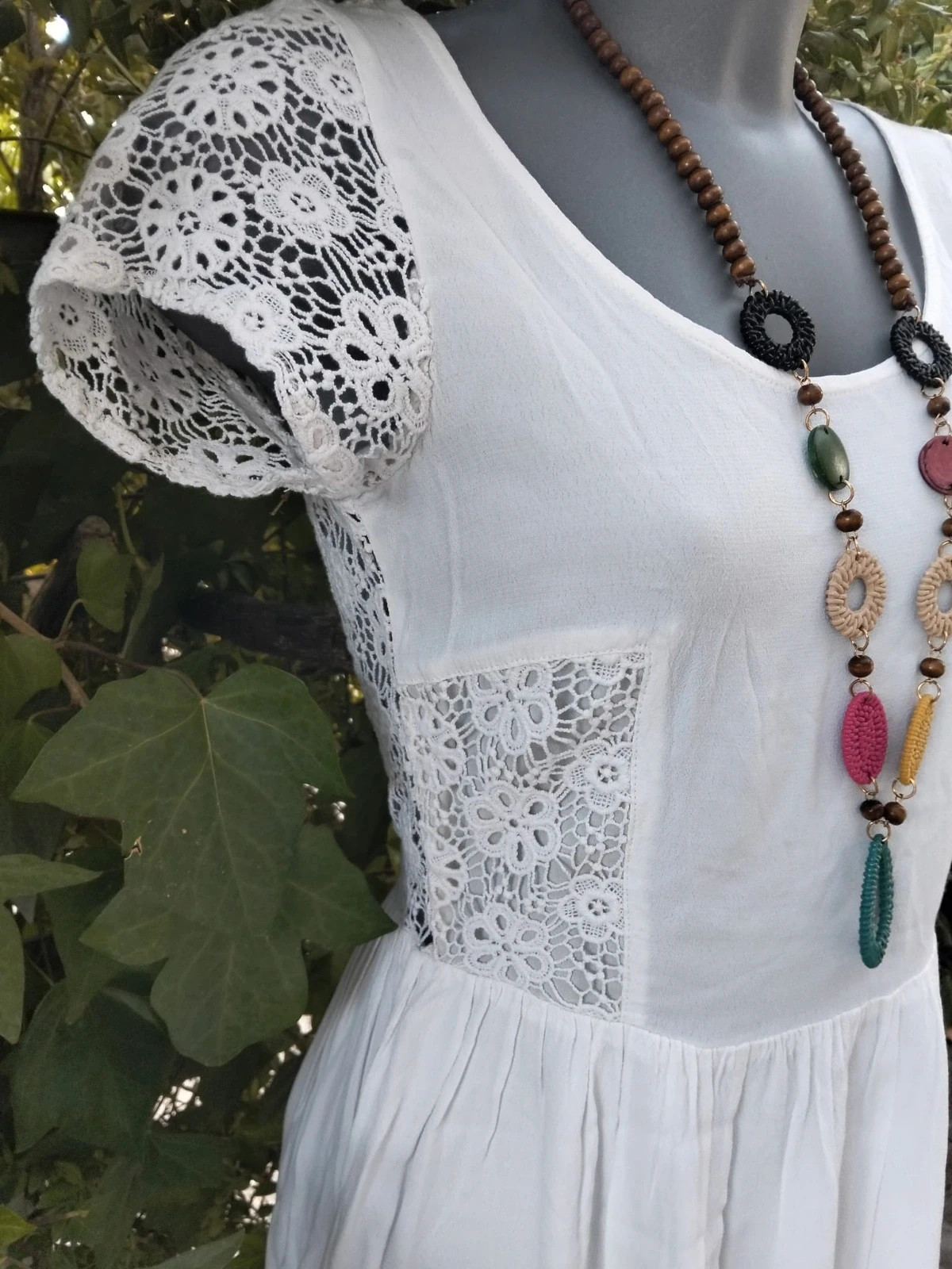 Vestido blanco con encaje y espalda escotada 🌈 – Mademoiselle R – taille M / 38 / 10 4