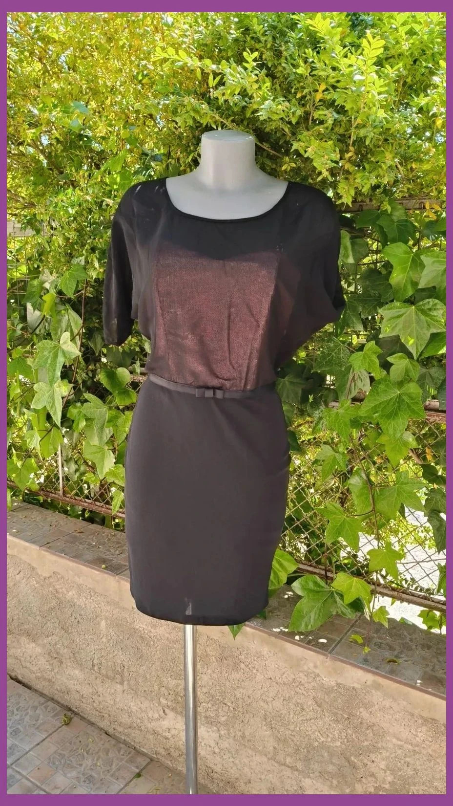 Vestido de Fiesta con Cuerpo de Lentejuelas Rosas y Capa de Gasa Integrada 🌈 – La Boutique – taille S / 36 / 8 2
