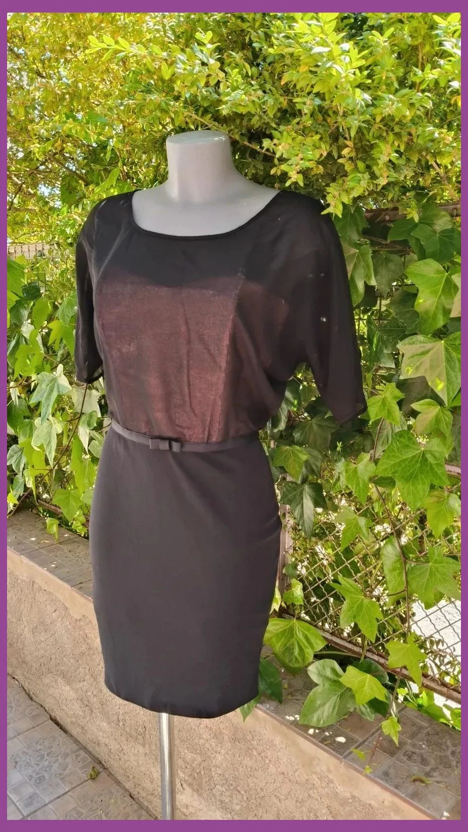 Vestido de Fiesta con Cuerpo de Lentejuelas Rosas y Capa de Gasa Integrada 🌈 – La Boutique – taille S / 36 / 8 5