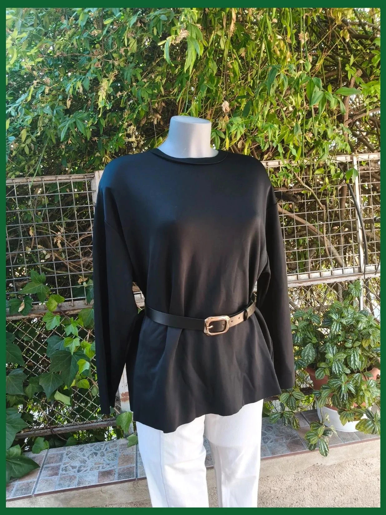 Blusa negra Zara S manga larga cuello redondo 🖤 – Zara – taille S / 36 / 8 2