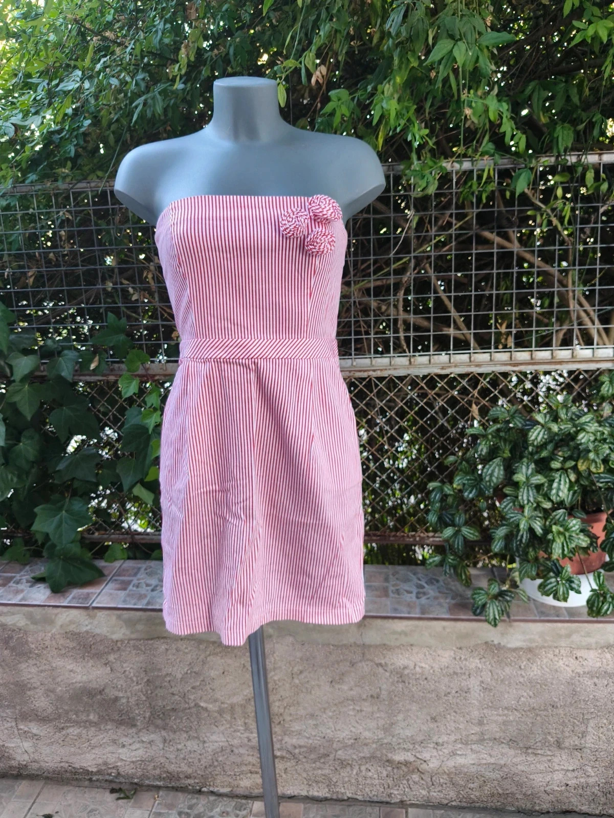 Vestido palabra de honor a rayas Juan Marcos 🌈 – Juan Marcos – taille M / 38 / 10