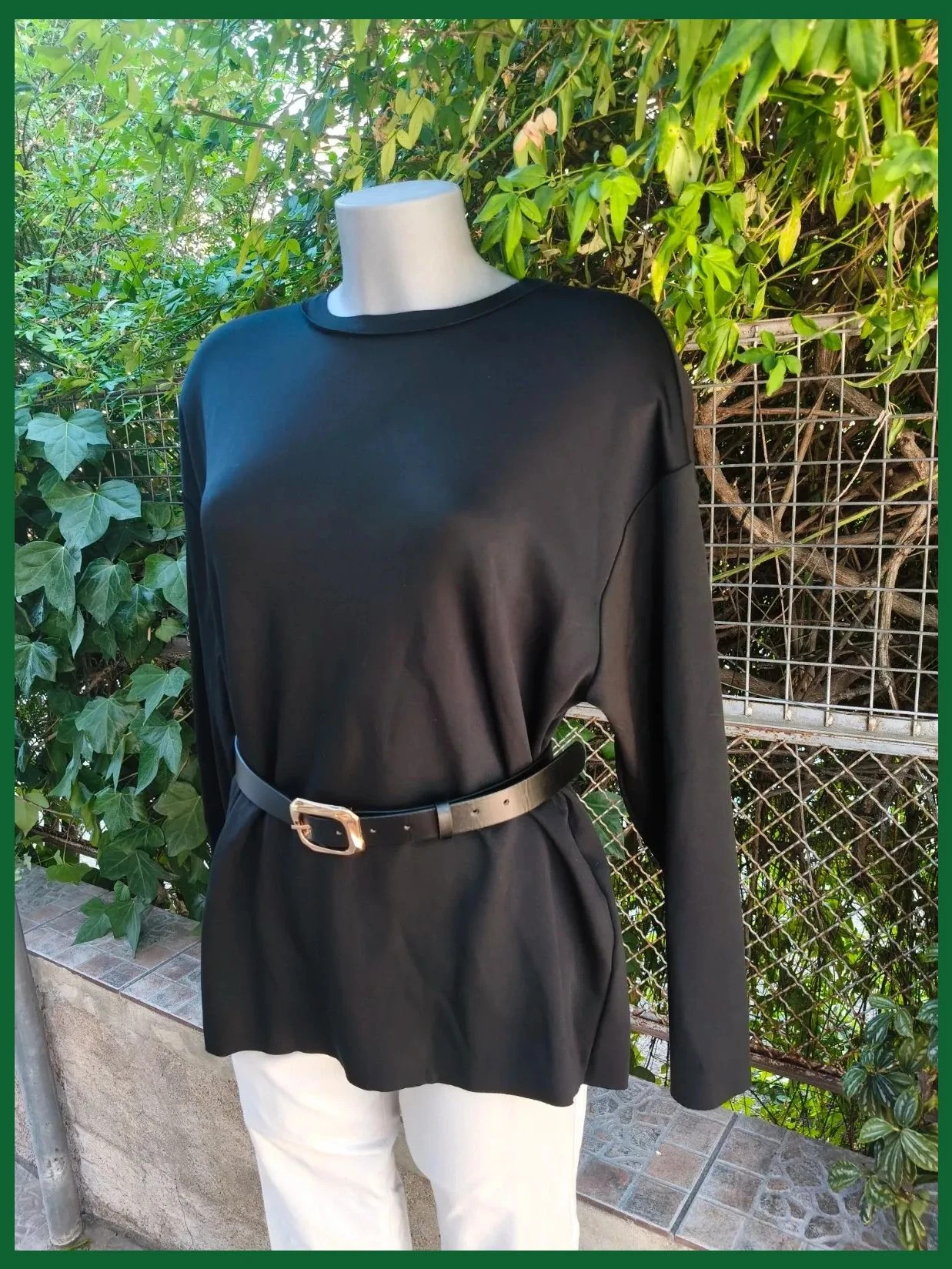 Blusa negra Zara S manga larga cuello redondo 🖤 – Zara – taille S / 36 / 8 3