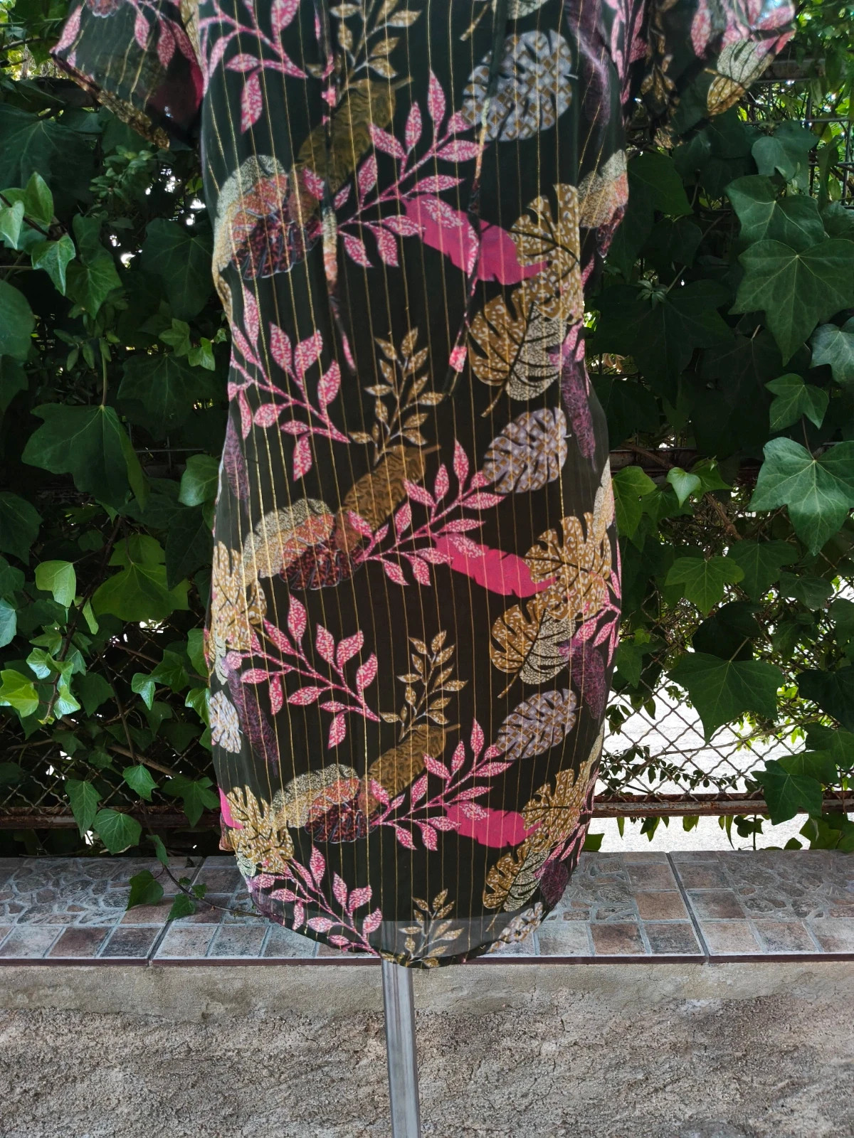 Vestido corto estampado tropical con hilos dorados 🌈 – Blancheporte – taille L / 40 / 12 3