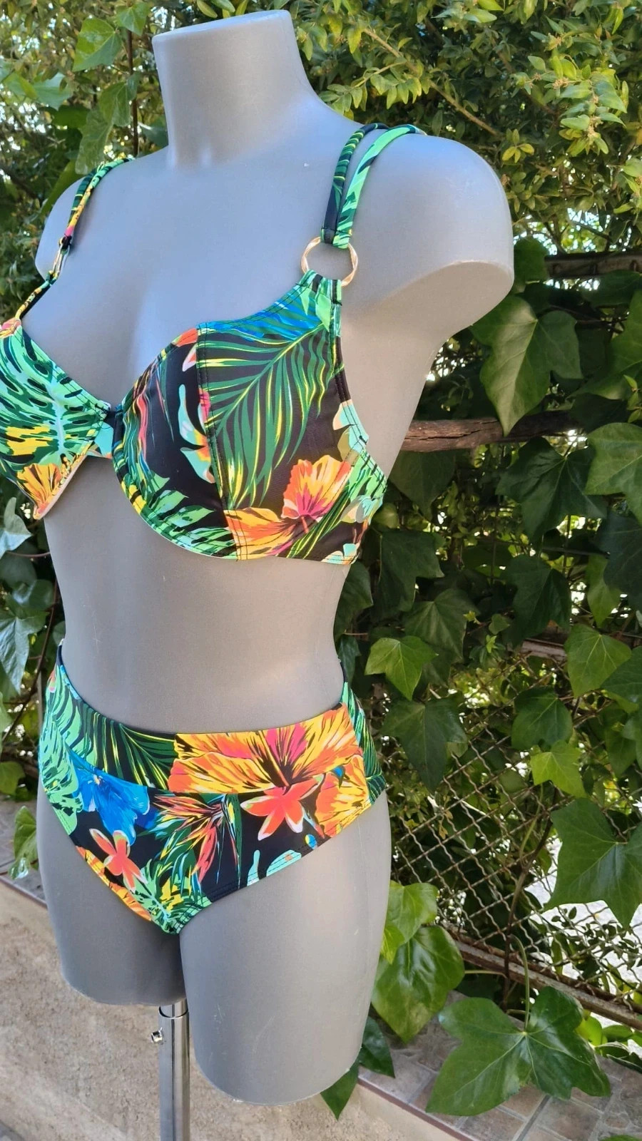 Bikini Tropical de Talle Alto - Nuevo y Colorido 🌈 – Summer – taille L / 40 / 12 4
