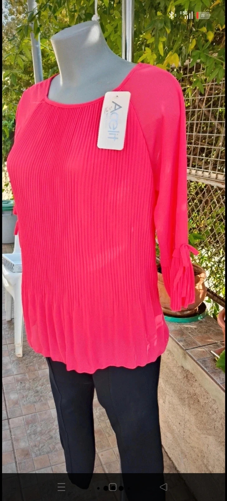 Blusa plisada fucsia elegante 🌈 – La Boutique – taille L / 40 / 12 4